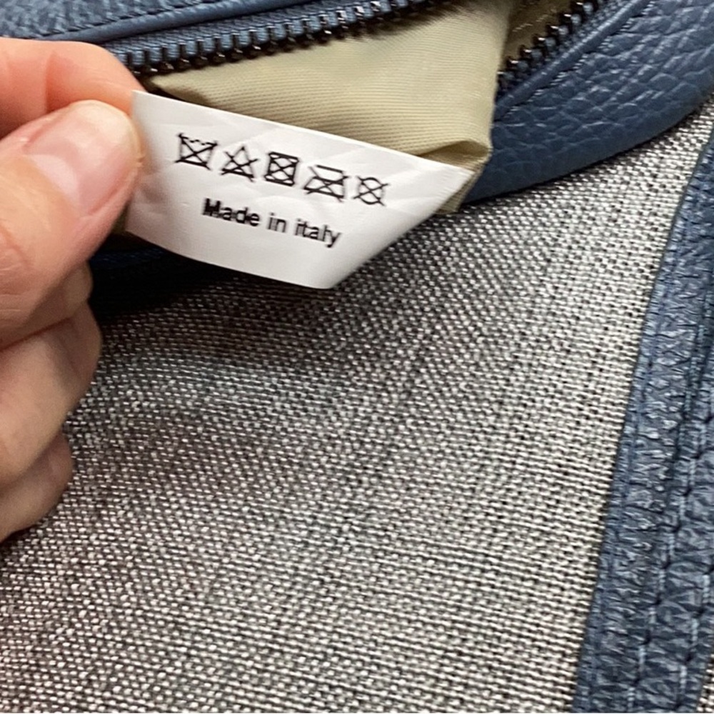 Blue quilted leather crossbody bag - Picture 12 of 15